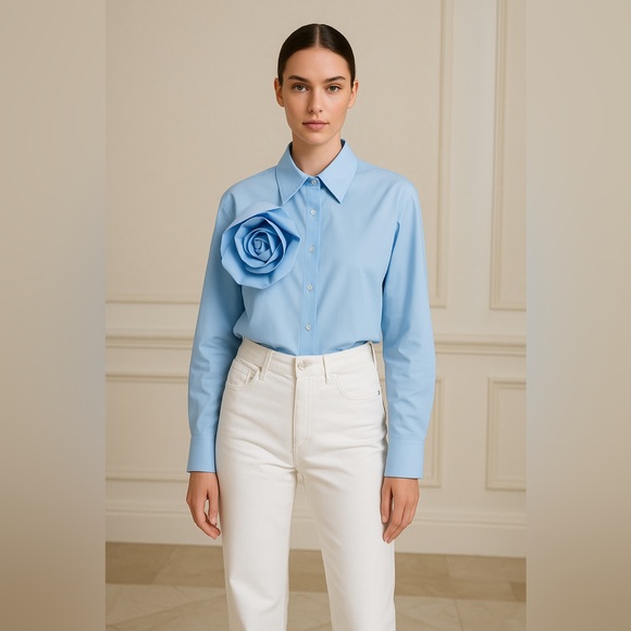 NWT Mango Blue Orchid Shirt - Picture 1 of 9